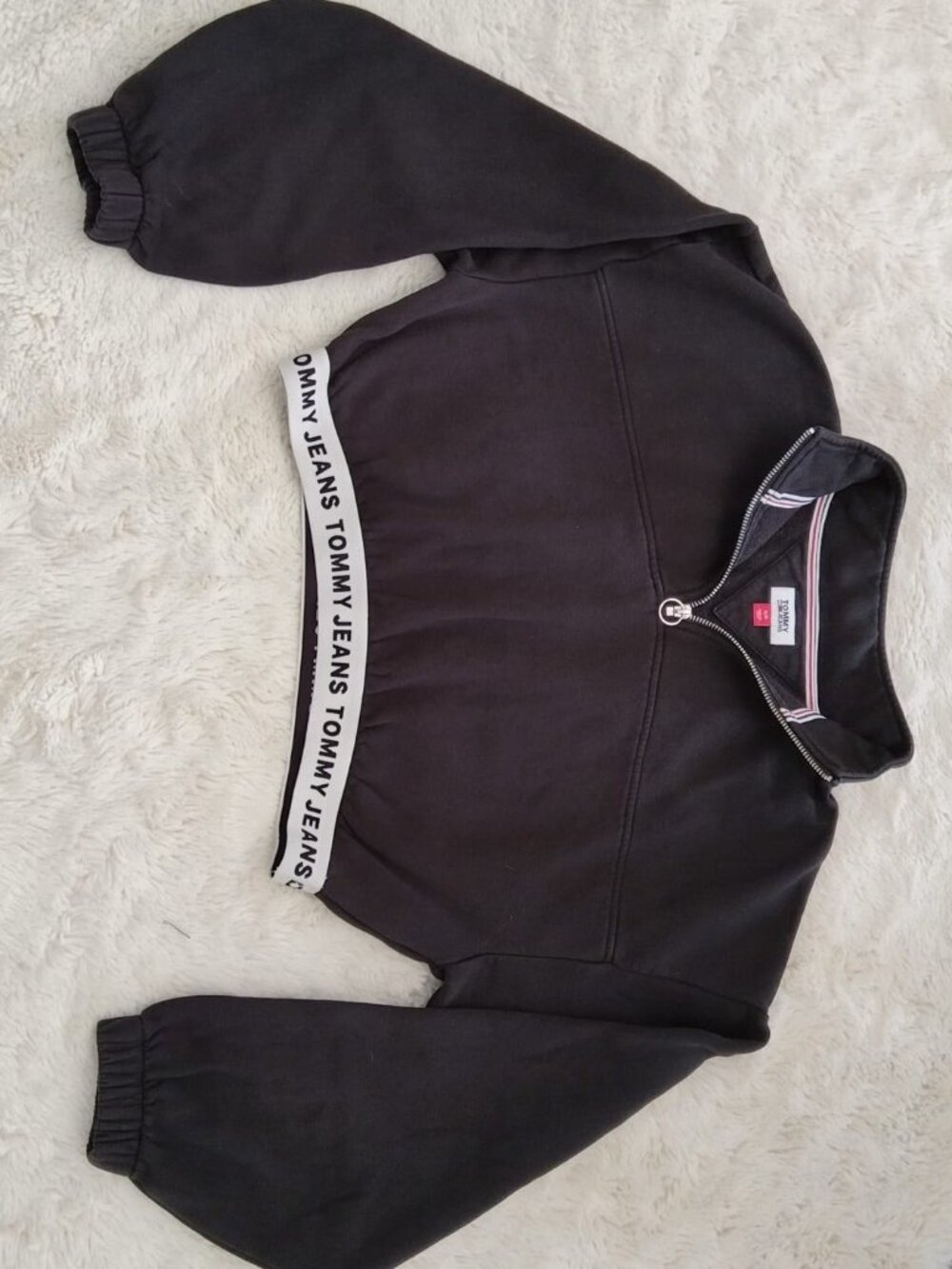 Tommy Jeans Cropped Quarter-Zip Sweatshirt - Size S